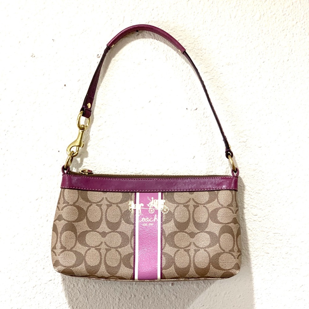 COACH Brown/Purple Small Shoulder Bag